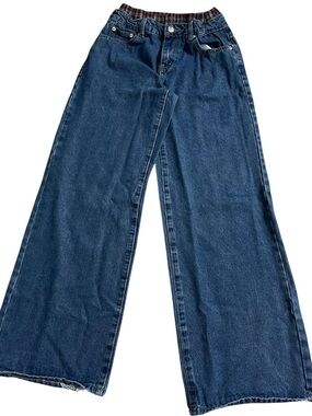 Edikted Wide Leg Jeans Women S Baggy Y2K Skater Elastic Waist Denim Blue